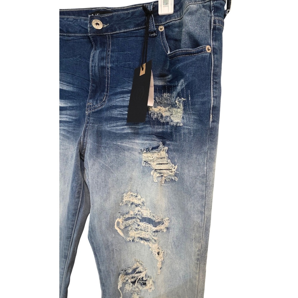 Switch Premium Denim Brand Distressed Ripped Blue‎ Jeans 38x32 Mens